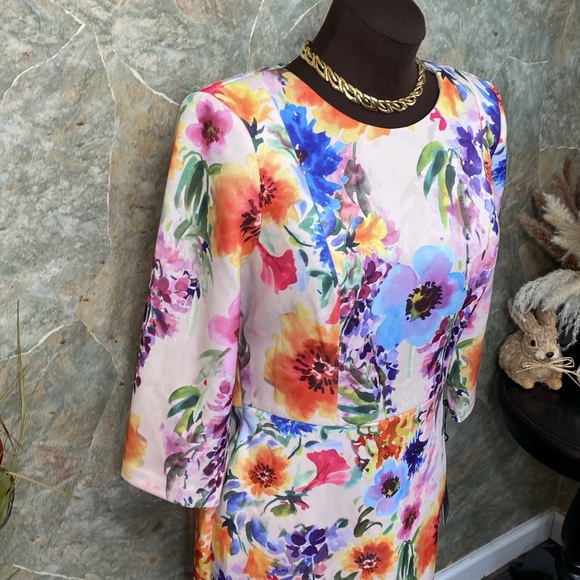 Adrianna Papell stunning flowered dress size 10 new with tags - Picture 16 of 16
